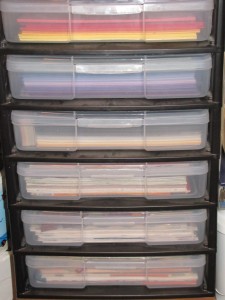 6-drawer scrapbook paper unit